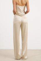 Formal Satin Straight Leg Trousers - Champagne