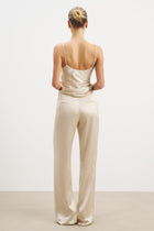 Formal Satin Straight Leg Trousers - Champagne