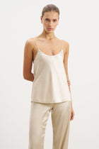 Satin Scoop Neck Camisole - Champagne