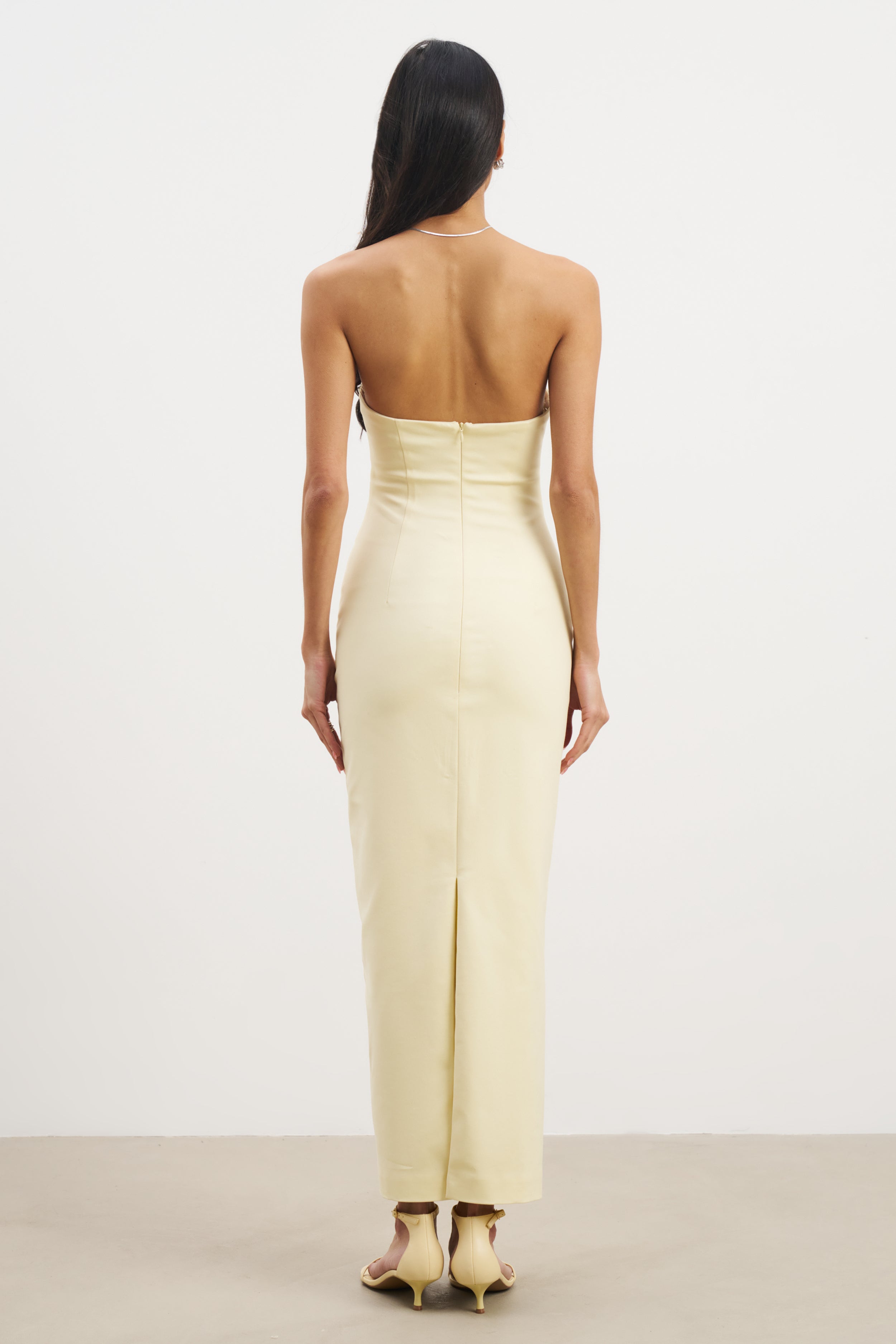 Strapless Ruched Midaxi Dress - Buttermilk