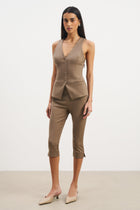 Tailored V-Neck Hourglass Waistcoat - Latte