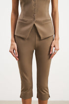 Tailored Capri Leggings - Latte