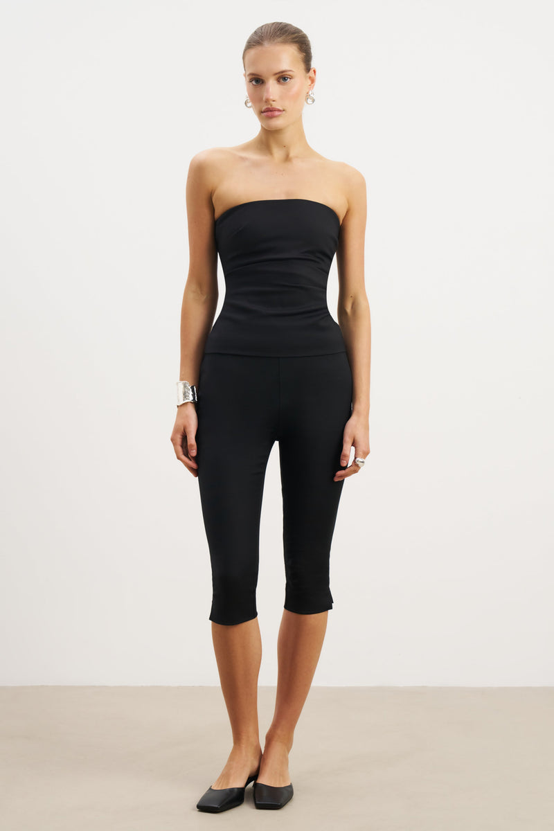 Tailored Capri Leggings - Black