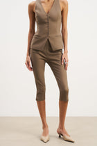 Tailored V-Neck Hourglass Waistcoat - Latte