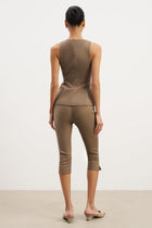 Tailored Capri Leggings - Latte