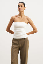 Tailored Ruched Bodice - White