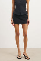 Tailored Micro Mini Skirt - Black