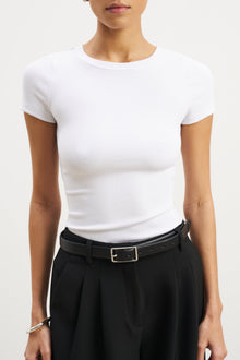 Soft Ribbed T Shirt - White