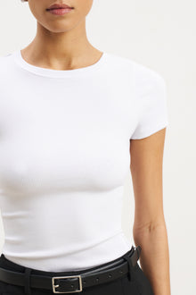 Soft Ribbed T Shirt - White