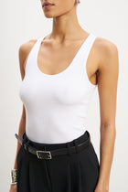 Soft Ribbed Tank Top - White