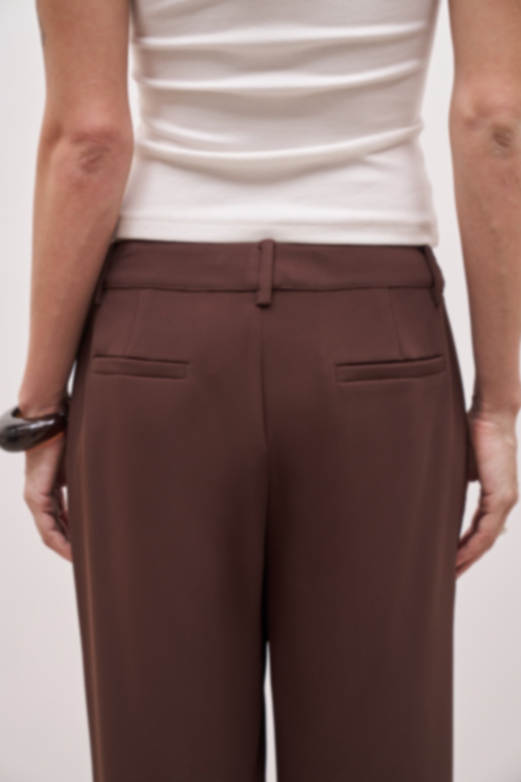 Draped Mid Rise Trousers - Truffle