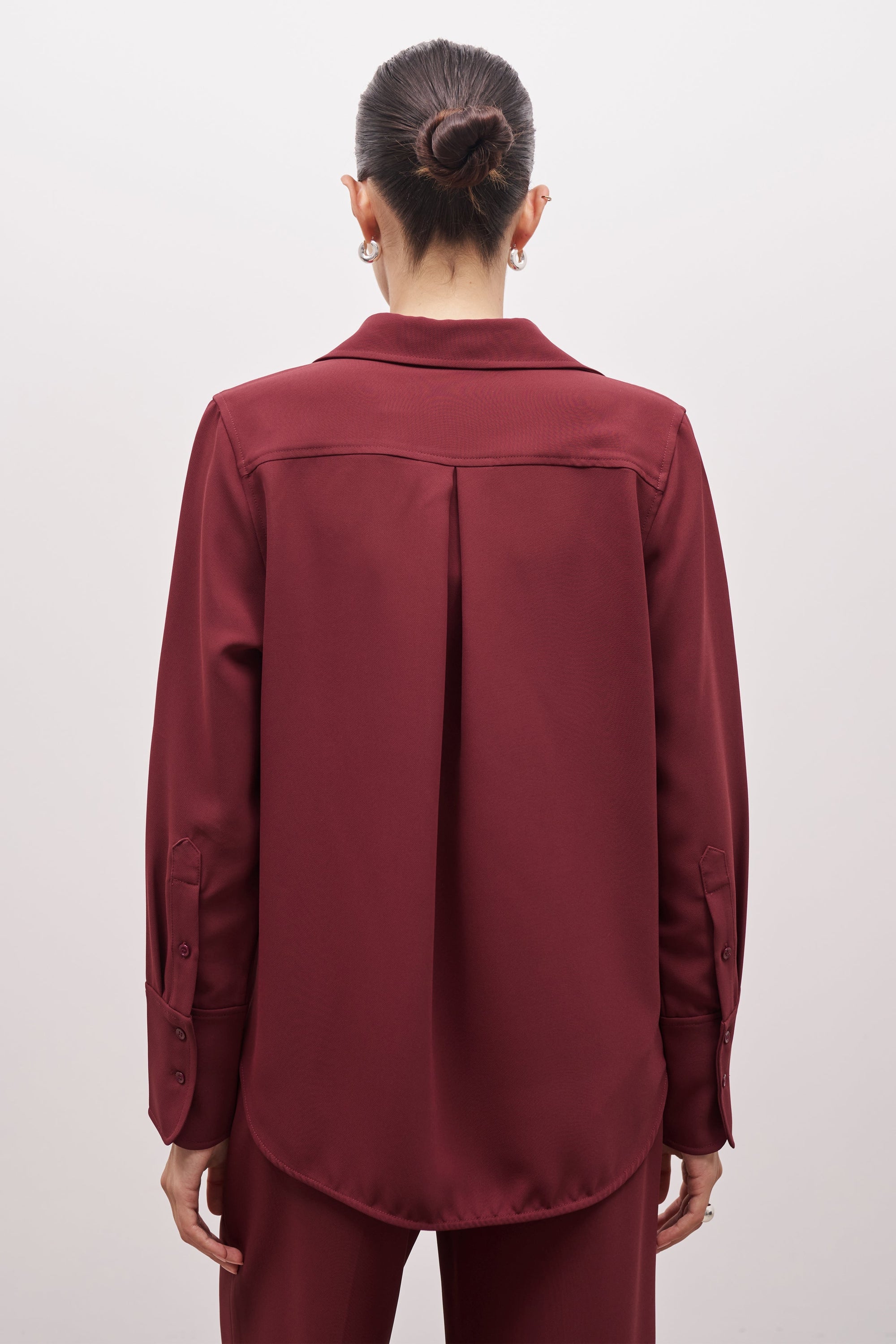 Effortless Oversized Shirt - Burgundy