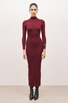 Fine Knit Maxi Dress - Burgundy