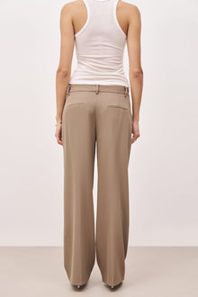 Mid Rise Wide Leg Trousers - Oak