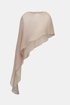 Sheer Chiffon Asymmetric Cape - Champagne