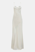 Satin Cup Detail Slip Dress - Cream