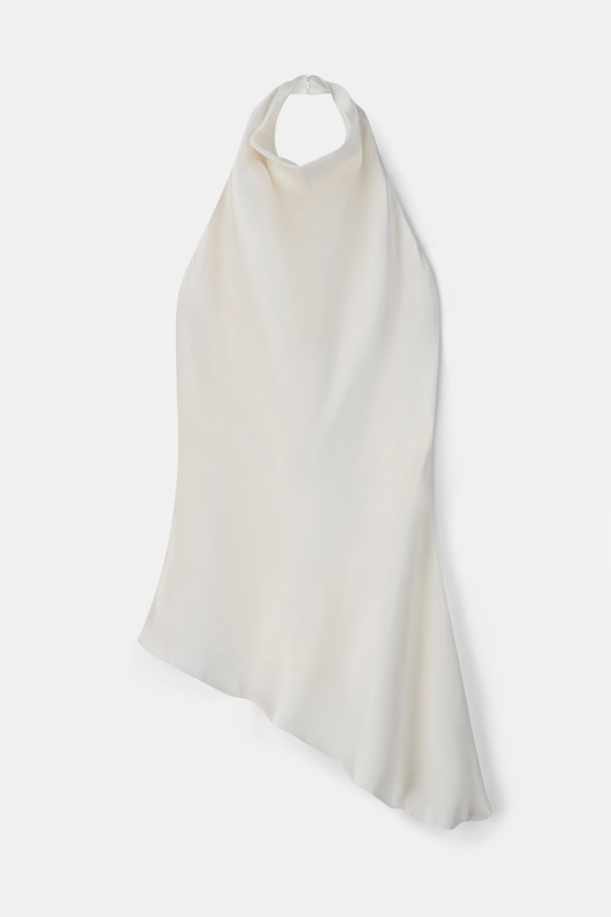 Cowl Neck Asymmetric Top - White