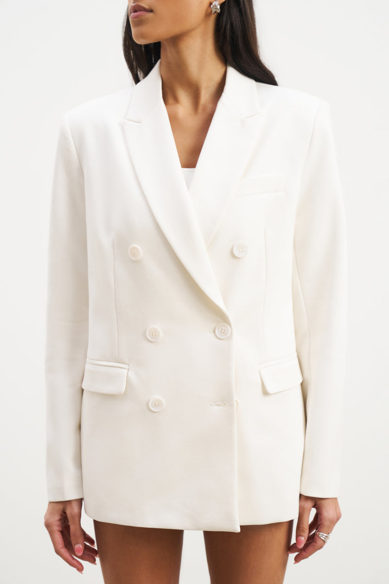 Formal Double Breasted Blazer - Cream