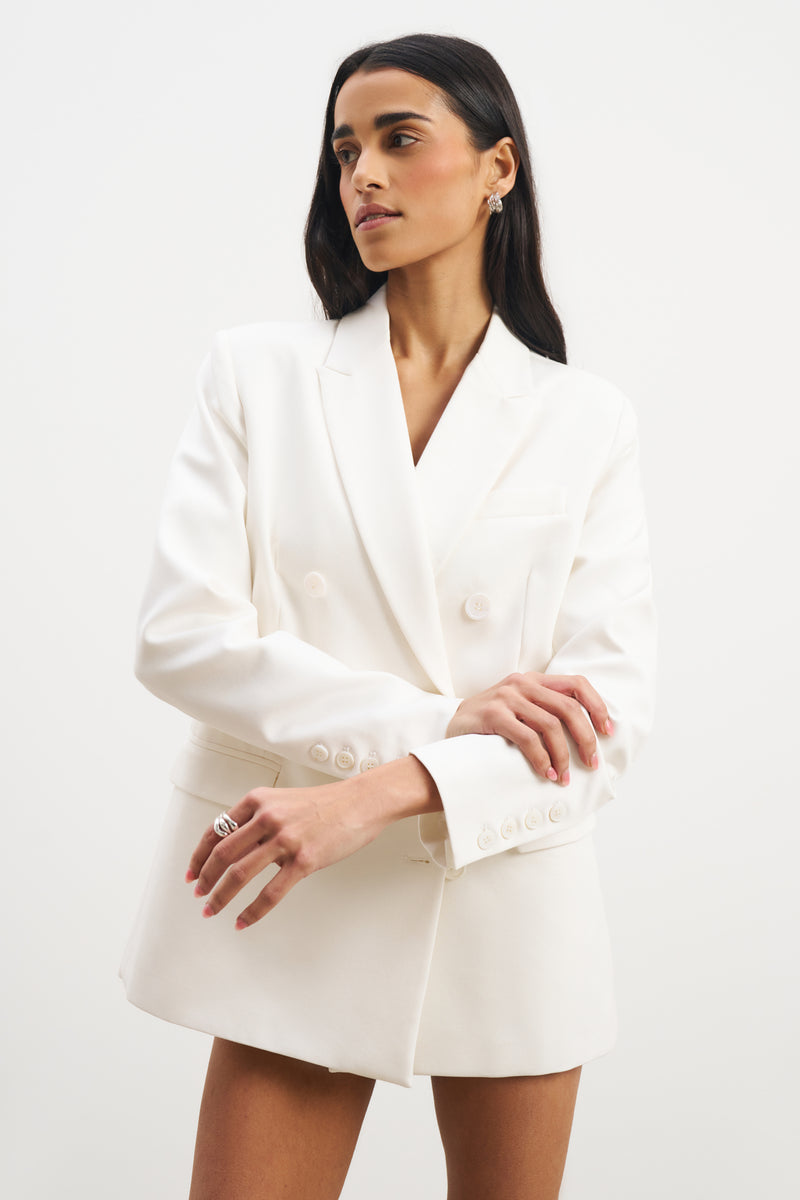 Formal Double Breasted Blazer - Cream