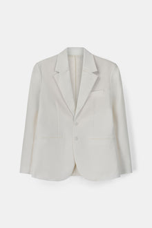 Satin Detail Single Breasted Blazer - White