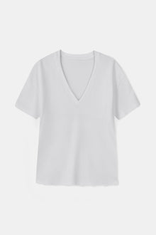 Classic V Neck T Shirt - White