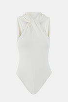 Hooded Halterneck Bodysuit - White