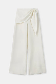 Tailored Draped Belt Trousers - White