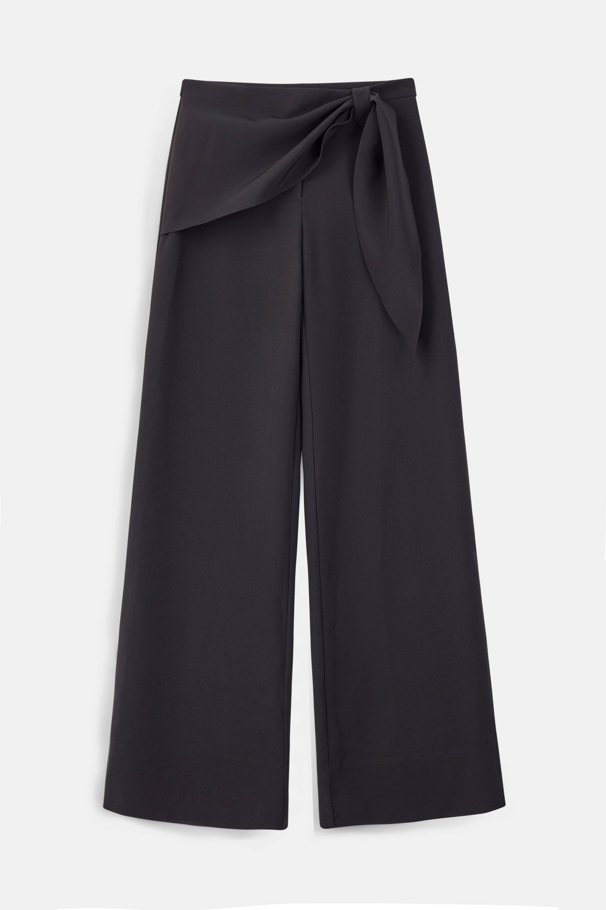 Tailored Draped Belt Trousers - Black
