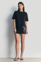 Clean Cut Leather Micro Skirt - Black