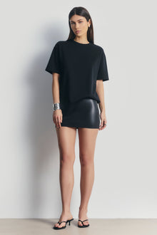 Clean Cut Leather Micro Skirt - Black