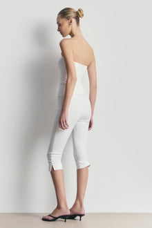 Tailored Capri Leggings - White