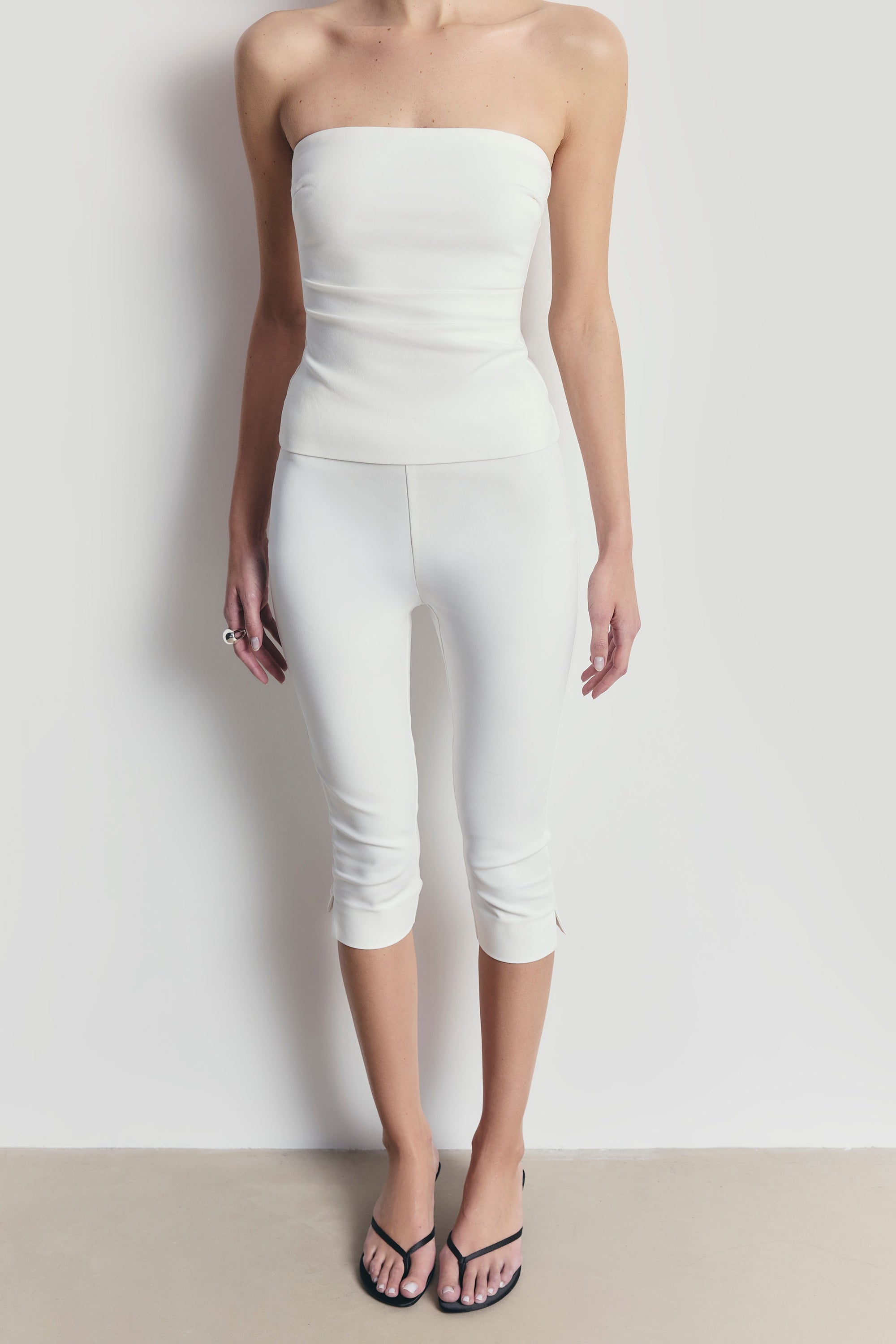 Tailored Ruched Bodice - White