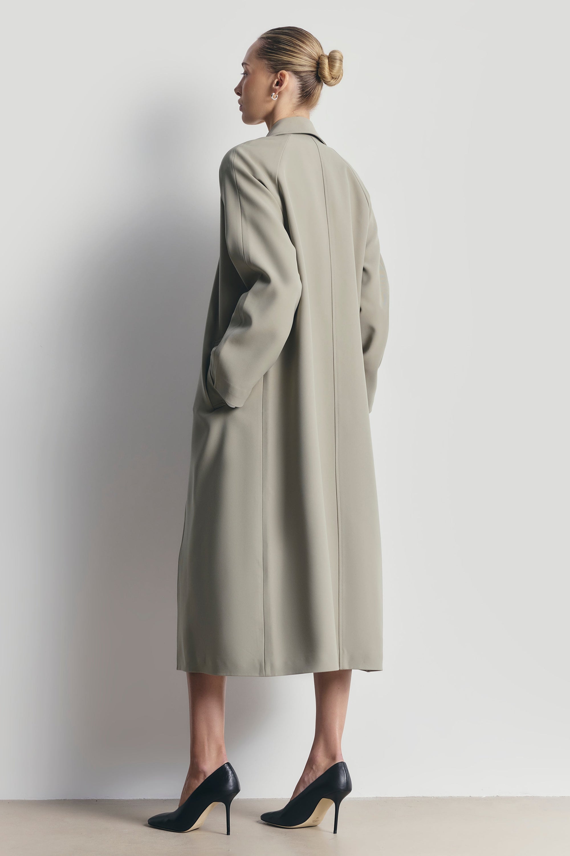 Clean Cut Longline Driving Coat - Antique Sage