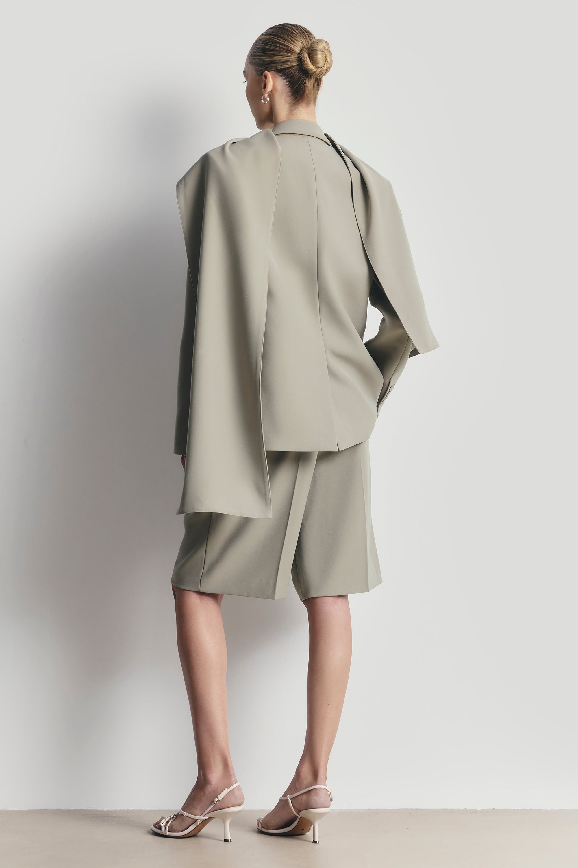 Oversized Single Breasted Blazer - Antique Sage