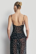 Chiffon Relaxed Wide Leg Trousers - Maxi Polka Dot