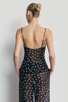 Chiffon Relaxed Wide Leg Trousers - Maxi Polka Dot