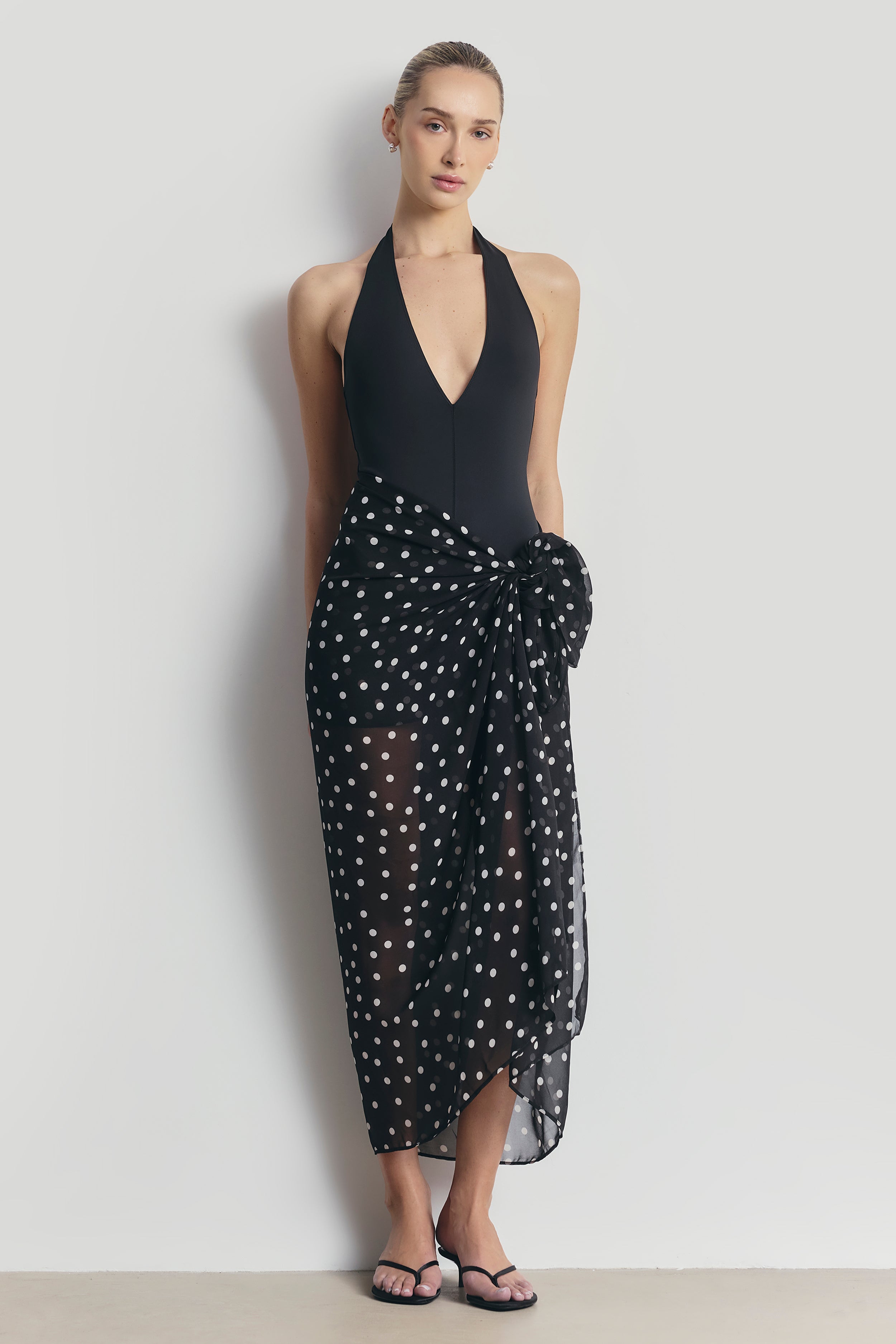 Chiffon Maxi Polka Dot Sarong Scarf -  Maxi Polka Dot