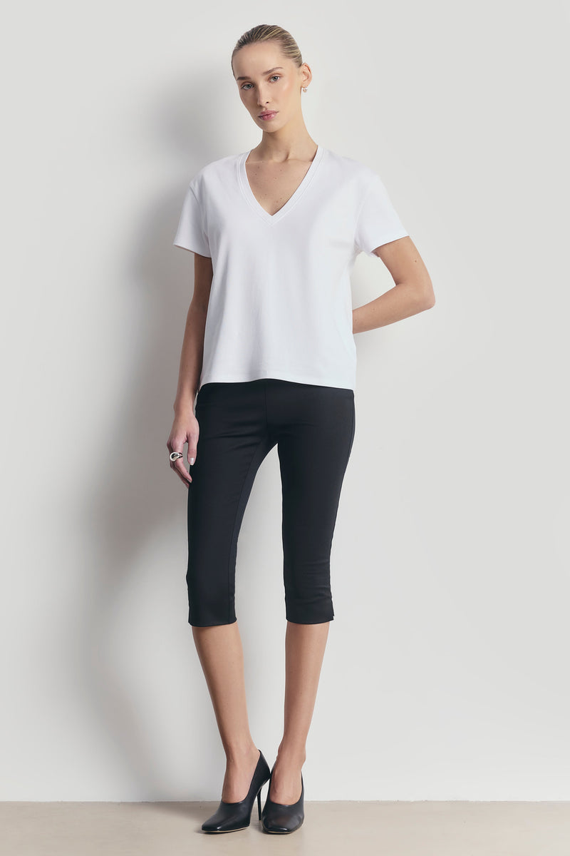 Classic V Neck T Shirt - White