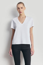 Classic V Neck T Shirt - White