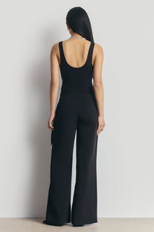 Tailored Draped Belt Trousers - Black