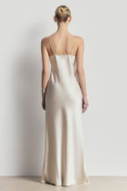 Satin Lace Detail Camisole Maxi Dress - Champagne/Black