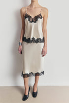 Satin Lace Detail Camisole - Champagne/Black