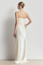 Satin Cup Detail Slip Dress - Cream