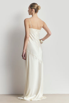 Satin Cup Detail Slip Dress - Cream