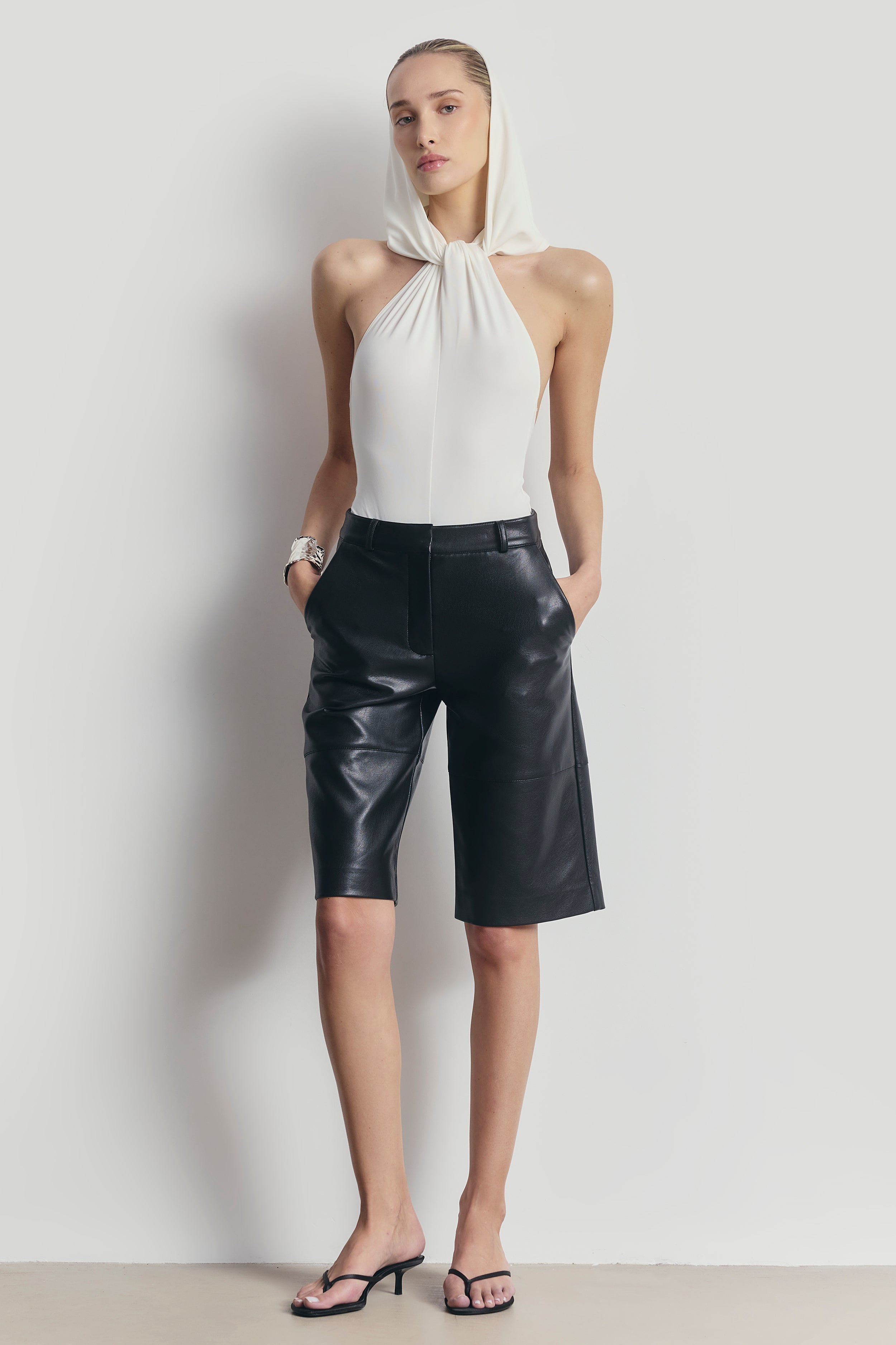 Hooded Halterneck Bodysuit - White