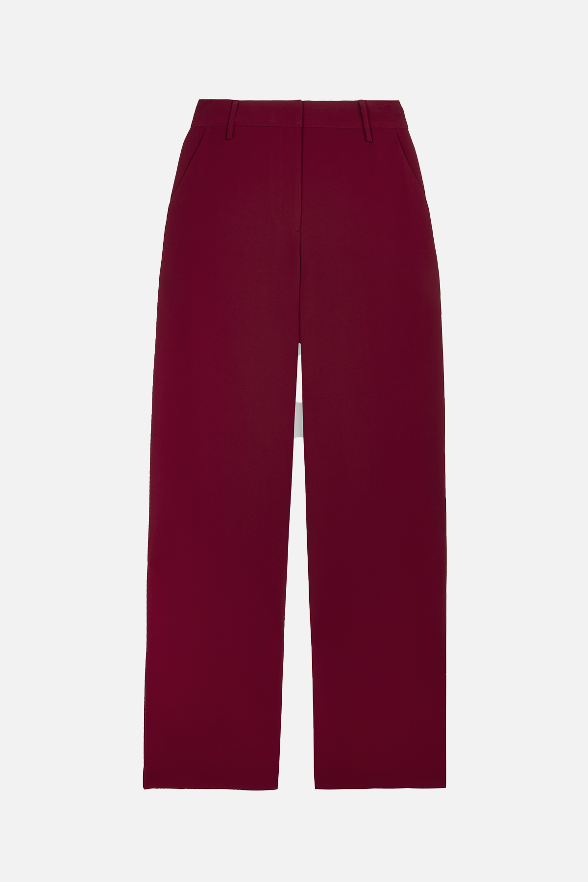 Draped Mid Rise Trousers - Burgundy