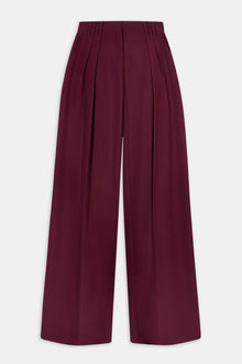 Pleated Ultra Wide Leg Trousers - Mulberry