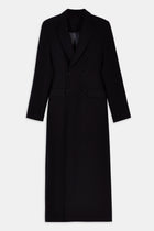 Structured Double Breasted Hourglass Coat - Black
