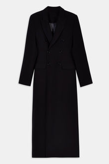 Structured Double Breasted Hourglass Coat - Black