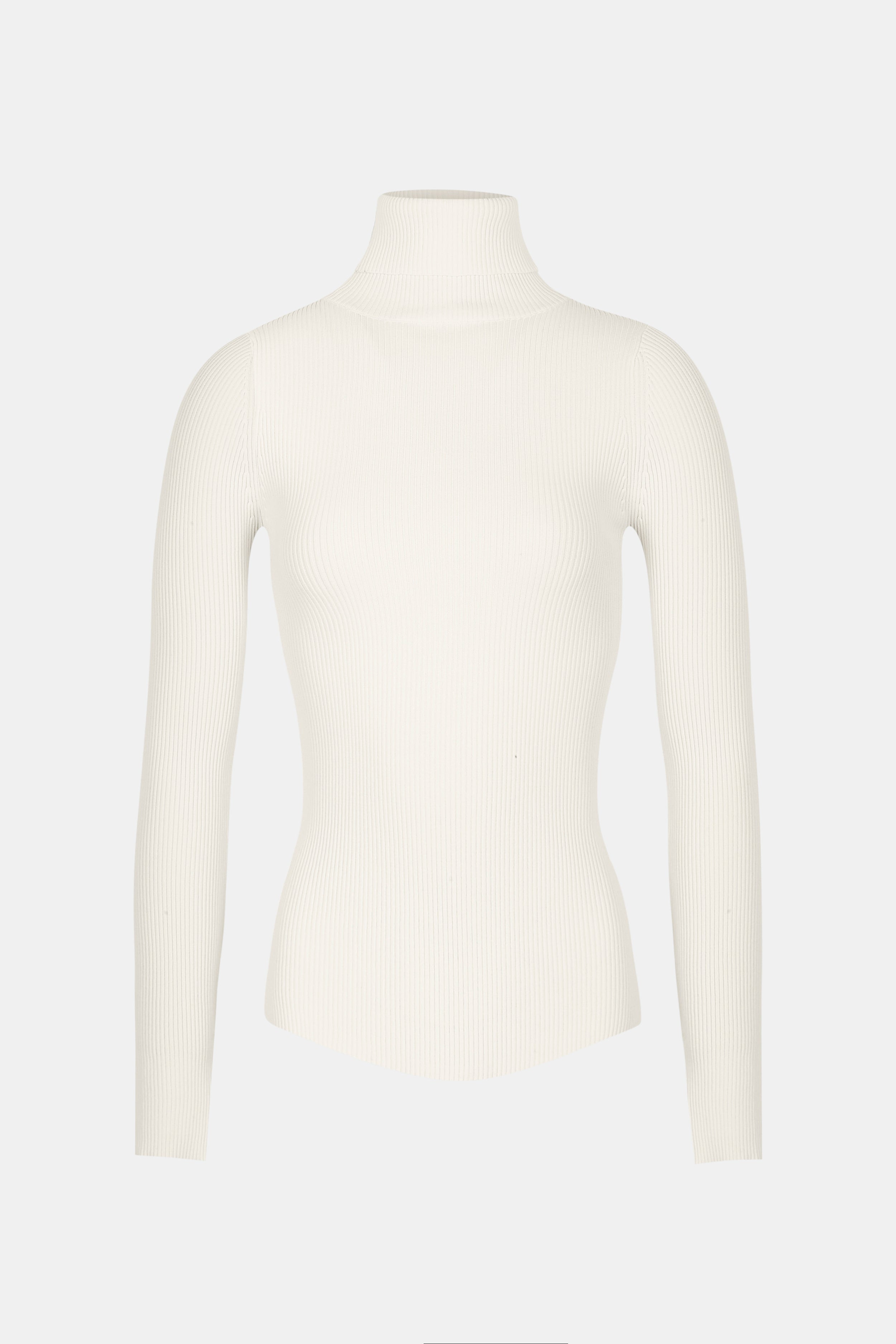 Ribbed Knit Turtleneck Jumper  - Cream